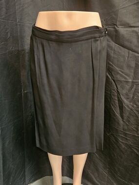 Yves Saint Laurent Black Midi Skirt